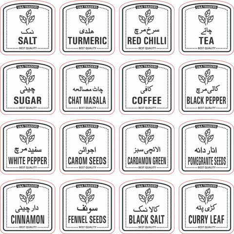 8 Pure Glass Jars With 16 Free Waterproof Spice Name Stickers