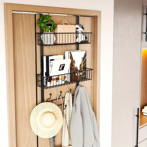 Door Hanger Door Storage with 2 Baskets,Over The Door Towel Rack Regular price