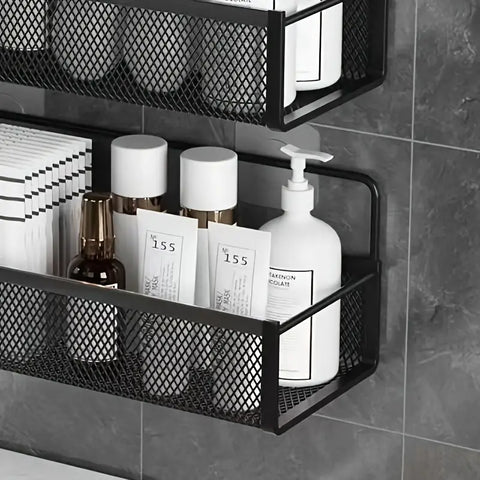 2 pc Storage wall mounted basket with adhesive stickers