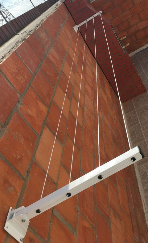 Wall Mounted Foldable Drying Stand. Expand as much as u need With 45 ft Rope. ( Heavy Duty and Rust Free Material)