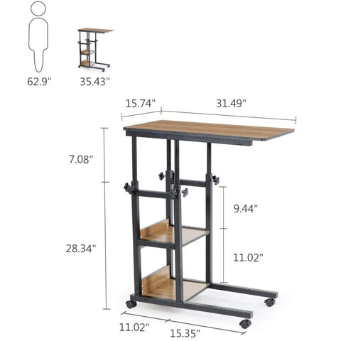 Height adjustable laptop table