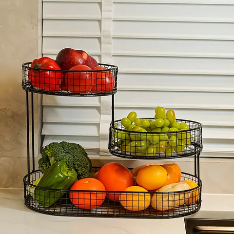 1pc Modern Metal Fruit Basket - Multi-Tier Large Luxury Design