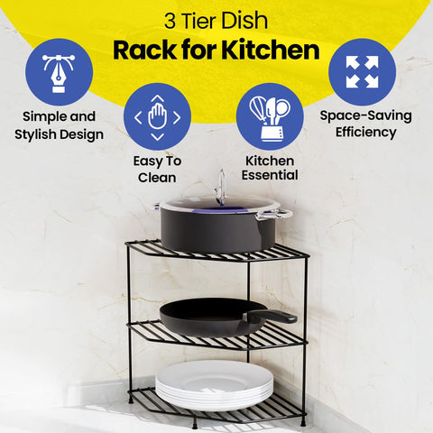 3 Tier Kitchen Corner Shelf