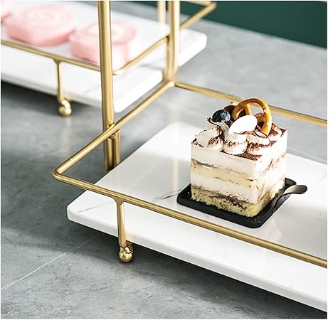 2 Tier Makeup organizer  ( Metal and Arcylic Marble Texture)