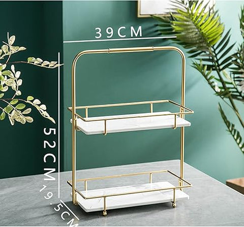 2 Tier Makeup organizer  ( Metal and Arcylic Marble Texture)