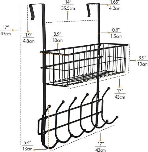 Door Hanging Basket With 6 Hooks