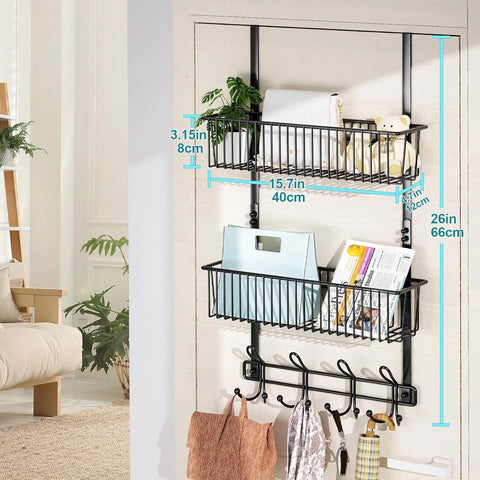 Door Hanger Door Storage with 2 Baskets,Over The Door Towel Rack Regular price