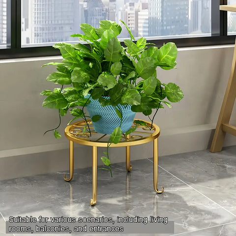 Rust-Proof Metal Floor Stand Plant Rack - Indoor/Outdoor,