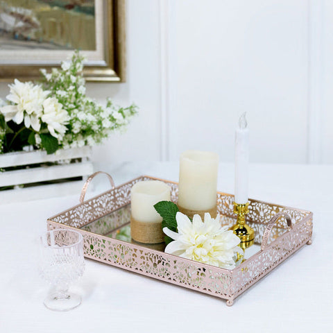 Luxury Metal And Miror Tray