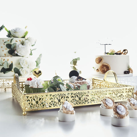 Luxury Metal And Miror Tray