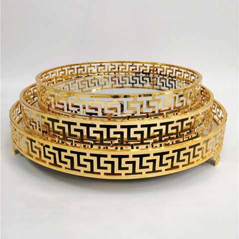 Gold Luxury Trays With Mirror Base Premium quality