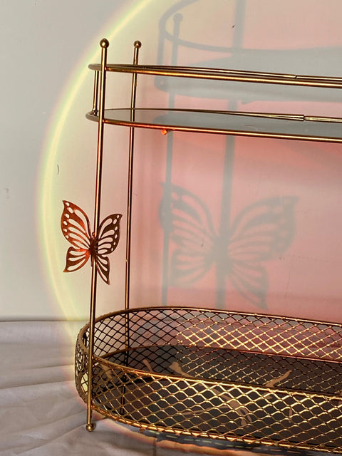 2 Tier Makeup Organizer (Metal And Marble Texture Arcylic ) Top Premium Quality
