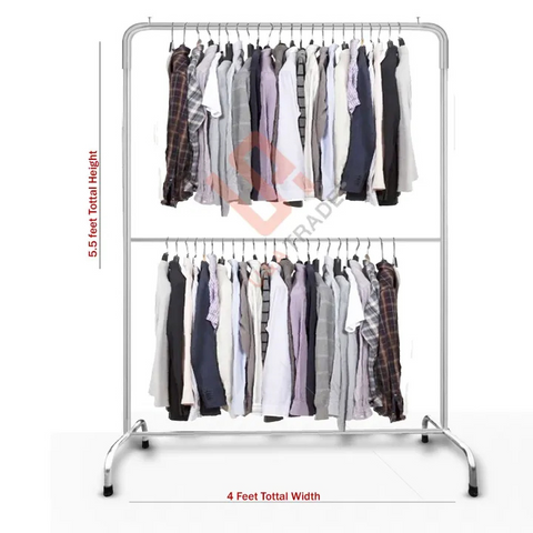 Double Pole Clothes Hanging Stand