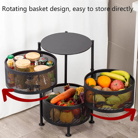 3 Tier Rotatable Baket With wheels