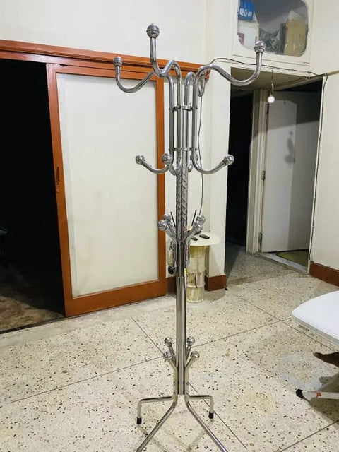 Silver Chrome Metal Coat Stand