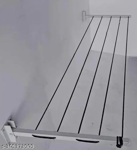 Wall Mounted Foldable Drying Stand. Expand as much as u need With 45 ft Rope. ( Heavy Duty and Rust Free Material)