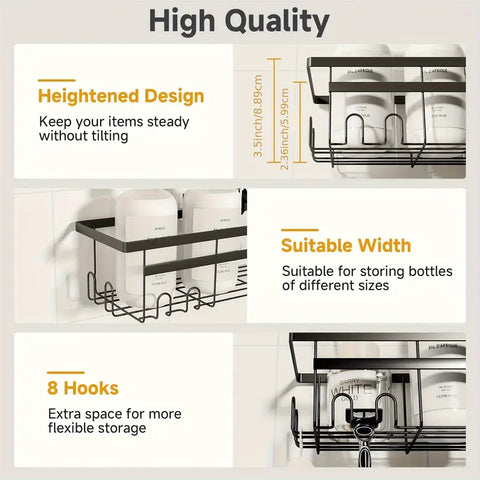 Three-Pack Drill-Free Shower Rack