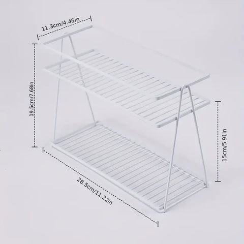 2-Tier Metal Kitchen Spice Rack Organizer