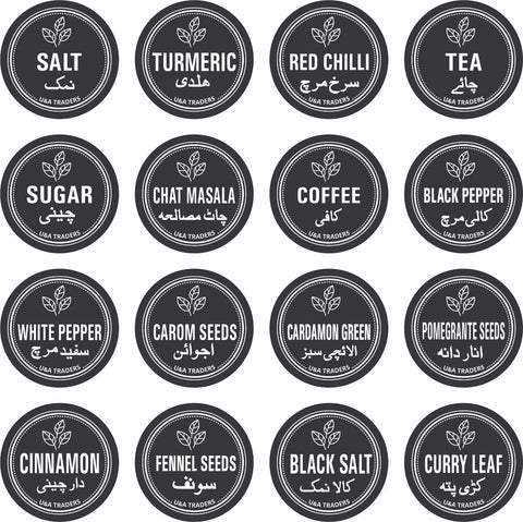 8 Pure Glass Jars With 16 Free Waterproof Spice Name Stickers