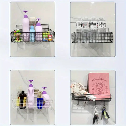 Pack Of 4 No Drill Wall Mount Shelf - Strong Adhesive Peel & Stick