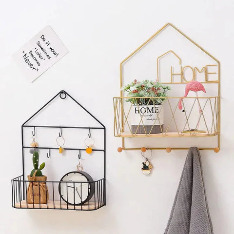 Creative Wall Mounted Shelf with Hooks