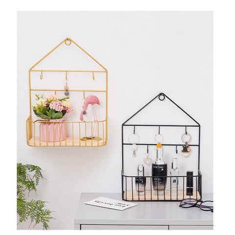 Creative Wall Mounted Shelf with Hooks