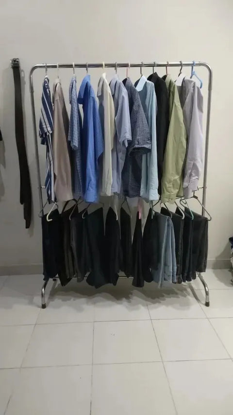 Double Pole Clothes Hanging Stand