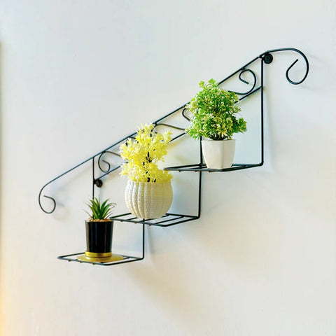3 Tier Metal Wall Mounted Plant Shelf for Indoor/Outdoor Plants