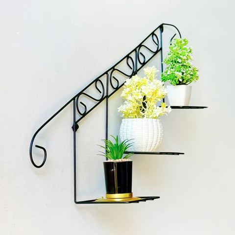 3 Tier Metal Wall Mounted Plant Shelf for Indoor/Outdoor Plants