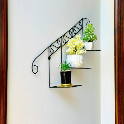 3 Tier Metal Wall Mounted Plant Shelf for Indoor/Outdoor Plants