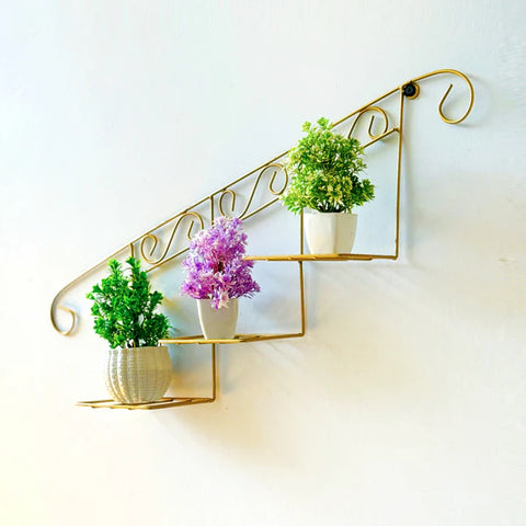 3 Tier Metal Wall Mounted Plant Shelf for Indoor/Outdoor Plants