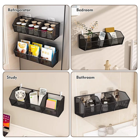1 pc Self Adhesive Basket In 2 and 3 Grid  With Self adhesive Stickers