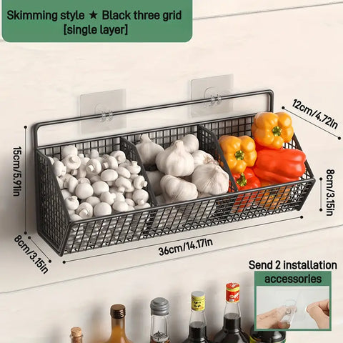 1 pc Self Adhesive Basket In 2 and 3 Grid  With Self adhesive Stickers