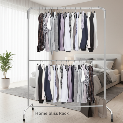 Double Pole Clothes Hanging Stand