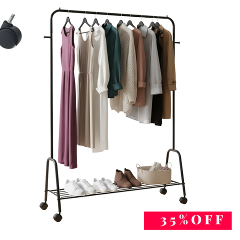 Cloth hanging stand Rack with single Shoes Rack Stand With Wheels