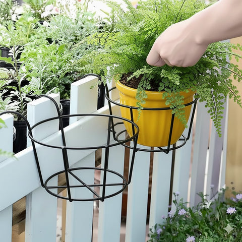 3 Pc Black Metal Hanging Plant Rack