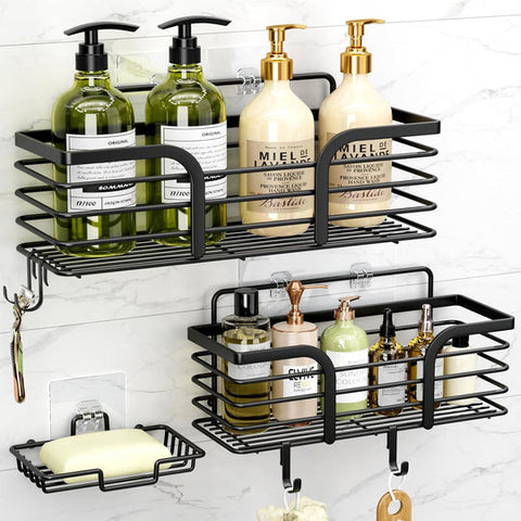3 Pc Wall Mounted Storage Shelves With Stickers| No Drill Needed