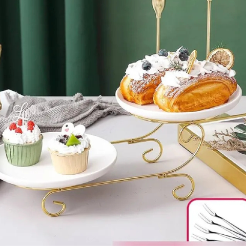 Dish Serving Rack with plates