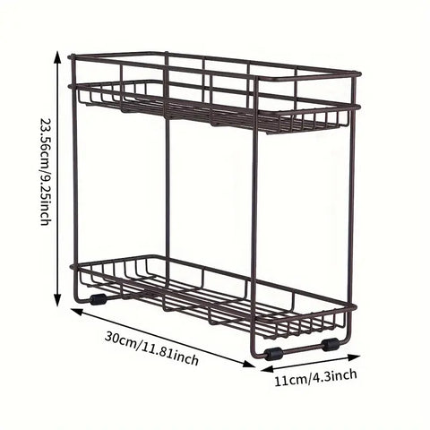 2 layer seasoning rack, cosmetics storage rack