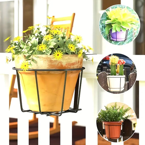 3 Pc Black Metal Hanging Plant Rack