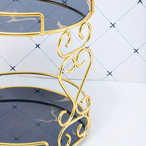 2 Tier Makeup Organizer Top Premium Arcylic Marble Texture