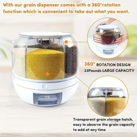360° Rotatable Food Dispenser Storage Box