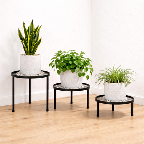 Modern Black Metal Plant Stand Set (3-5 Piece)