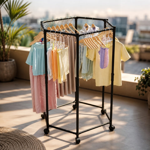 360° Rotating Clothes Hanger | Multi-Tier Laundry Organizer With Swivel Hook For Space-Saving Wardrobe Storage