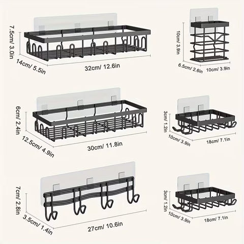 6 Pc Wall Shelf Self Adhesive No drill Needed