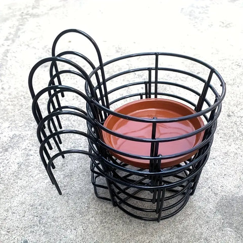 3 Pc Black Metal Hanging Plant Rack