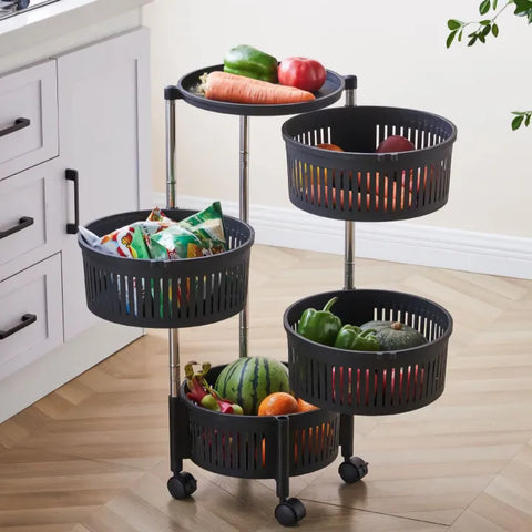 4 Layer Fruit/Vegetables Rotatable Moveable Basket