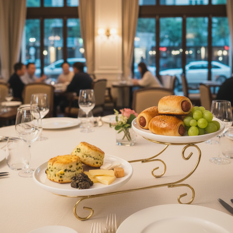 Dish Serving Rack with plates