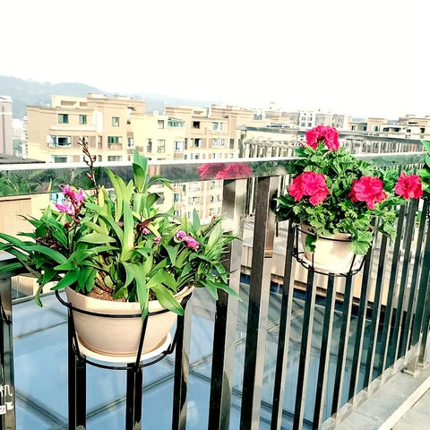 3 Pc Black Metal Hanging Plant Rack