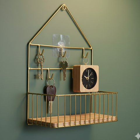 Creative Wall Mounted Shelf with Hooks